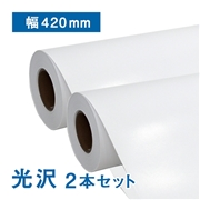プレミアム光沢フォトロール紙【R】A2(幅420mm)×30M 205μ 2本セット