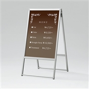 【販売終了】ポスタースタンド看板 2374C B2 フレームスライド式 両面 シルバー