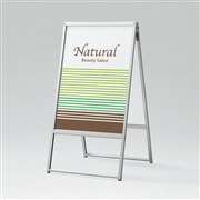 【販売終了】ポスタースタンド A型看板 2377C B2 フレームスライド式 両面 屋外対応 シルバー