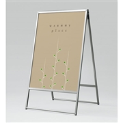 【販売終了】ポスタースタンド A型看板 2377C B1 フレームスライド式 両面 屋外対応 シルバー