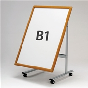 【販売終了】ポスタースタンド 看板 291WD B1 フレーム開閉式 傾斜片面 1m未満対応ロータイプ 木目