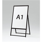 【販売終了】ポスタースタンド A型看板 2386K A1 フレームスライド式 片面 屋外対応 ブラック